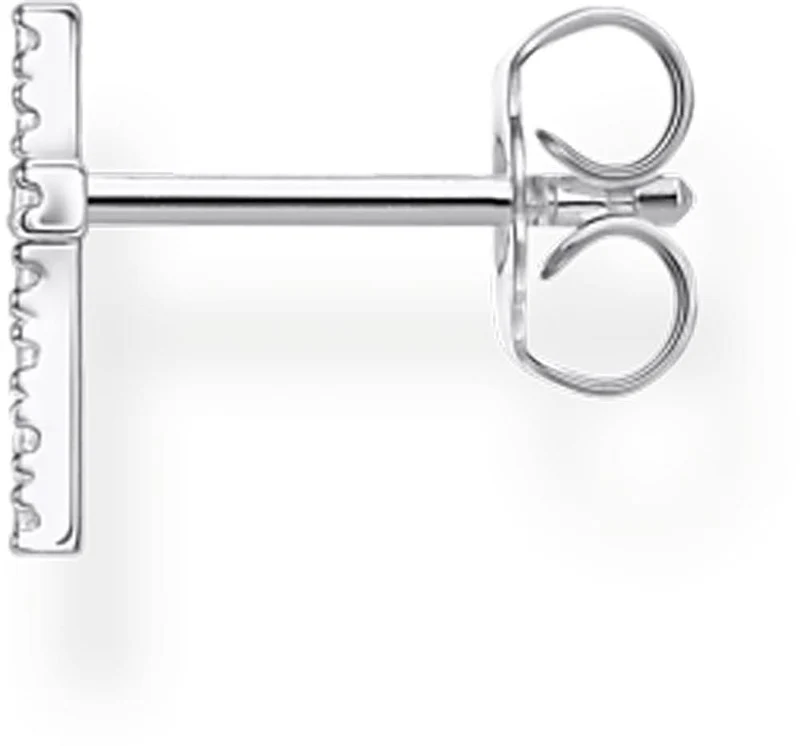 Einzel Ohrstecker Kreuz mit Zirkoniabesatz - 925er Sterlingsilber