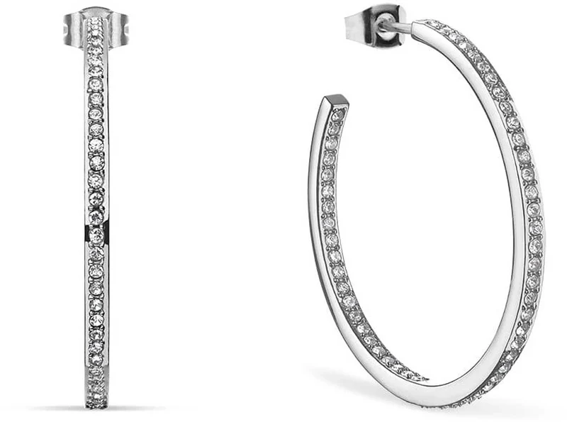 Kreolen aus Edelstahl mit Steinchen - Bering Jewelry Modell: 731-17-05