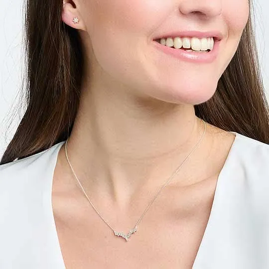 Halskette Eiskristalle mit weißen Steinen - 925 Sterling Silber