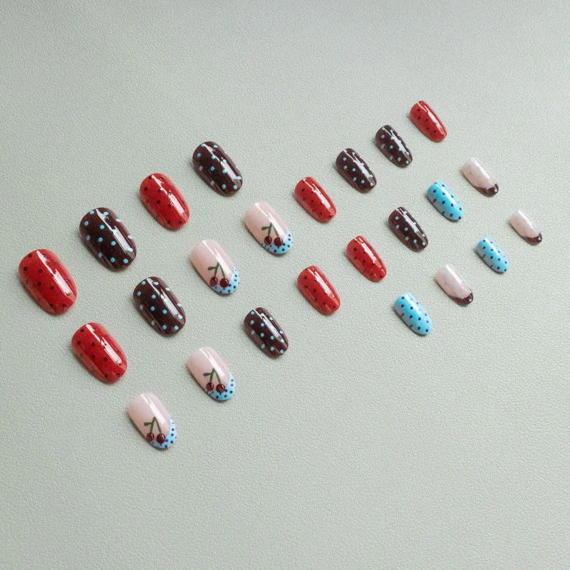 Künstlerisches Kirsch-Themen-Nagelkunst-Set