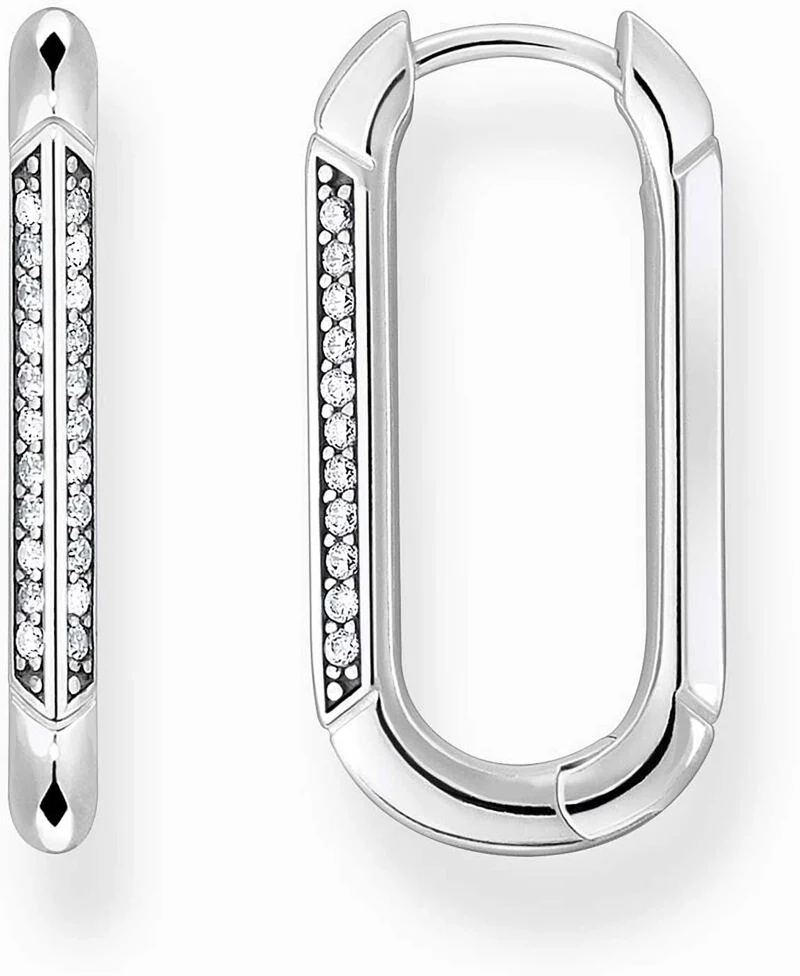Kreolen mit Steinchen - 925 Sterlingsilber