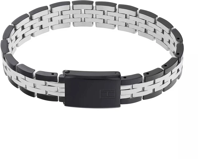 Gliederarmband aus Edelstahl silber/schwarz - Tommy Hilfiger Modell: 2790503