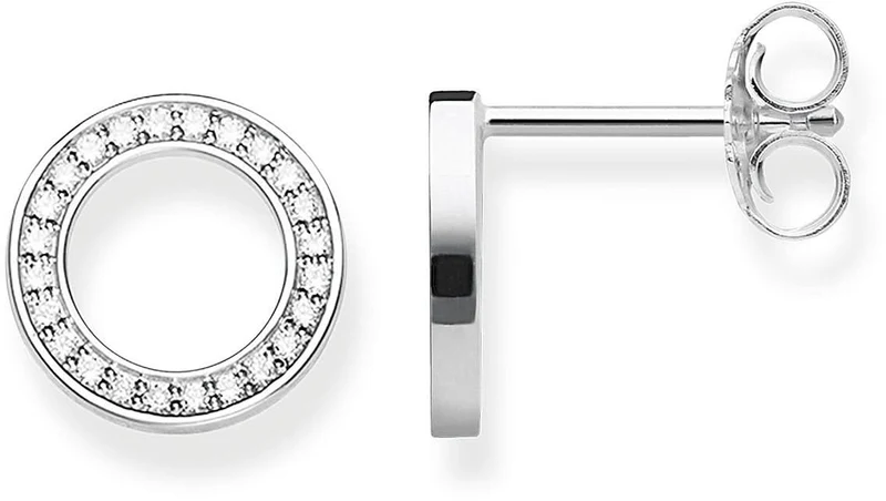 Ohrstecker Kreise mit Steinchenn - 925 Sterlingsilber