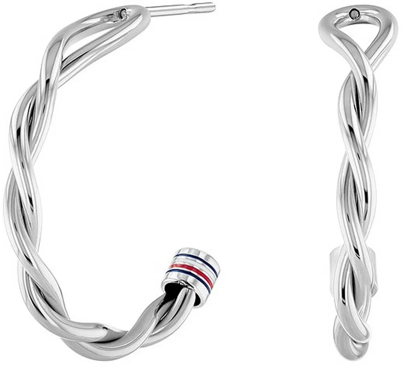 Gedrehte Kreolen aus Edelstahl - Tommy Hilfiger Modell: 2780686