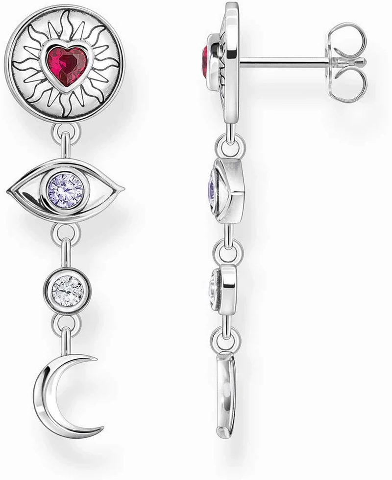 Lange Ohrhänger kosmische Talismane in 3D Optik - Thomas Sabo Modell: H2277-640-7