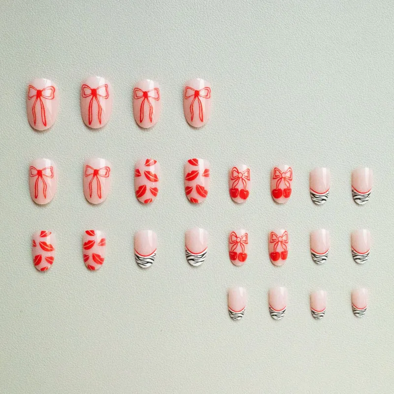 Künstlerisches Schleifen- und Kuss-Nagelkunst-Set