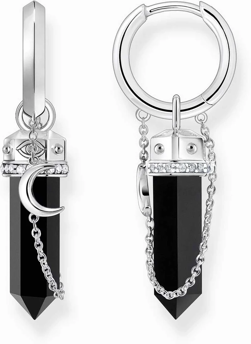 Kreolen mit Onyx Anhänger und Kette - Thomas Sabo Modell: CR722-641-11