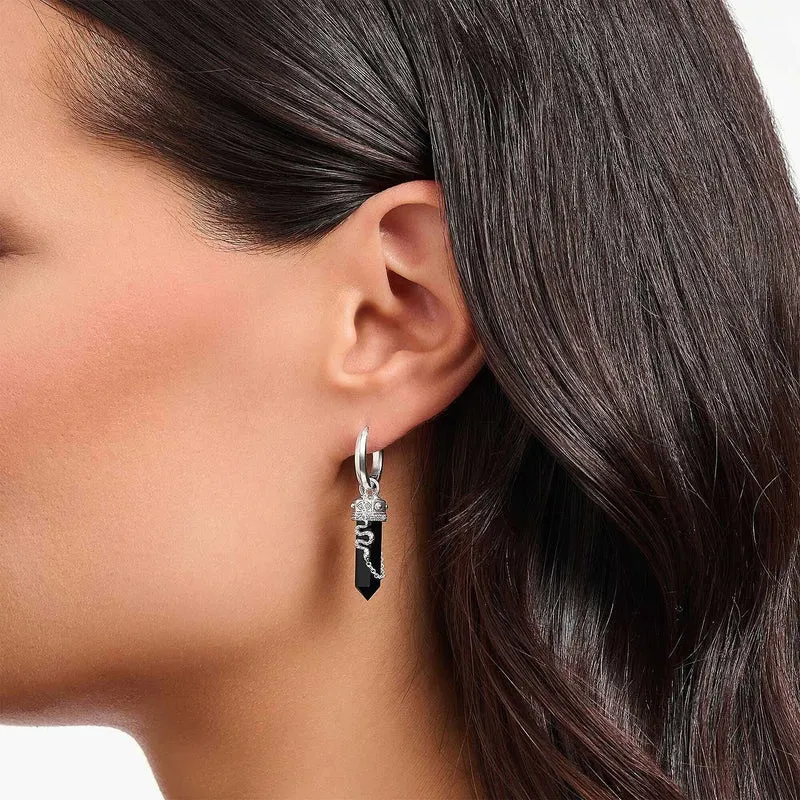 Kreolen mit Onyx Anhänger und Kette - Thomas Sabo Modell: CR722-641-11