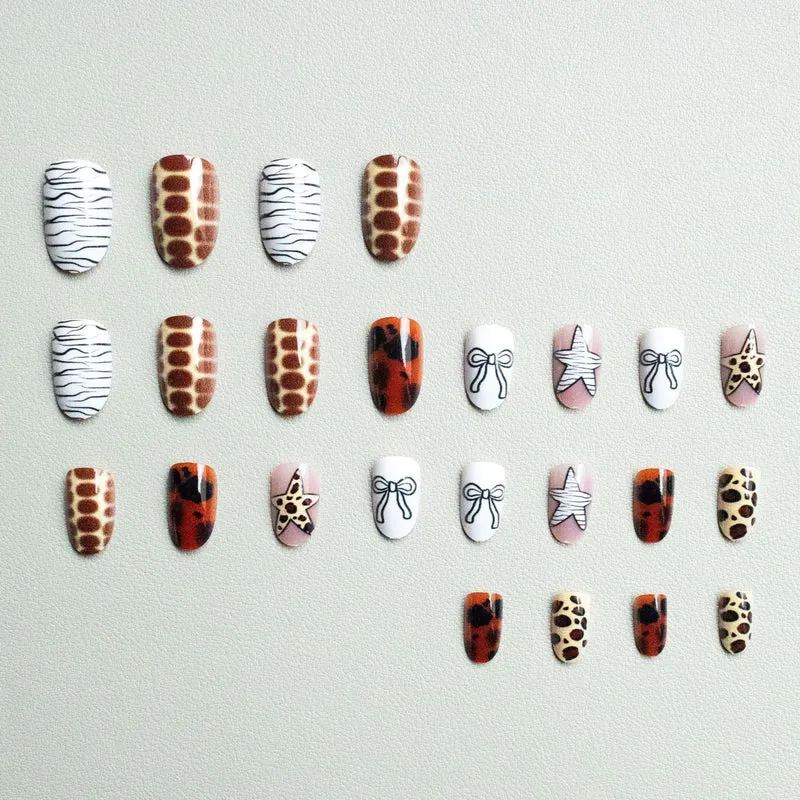 Künstlerisches Tierdruck-Nagelart-Set