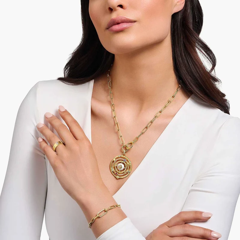 Gliederkette mit zwei Ringverschlüssen uns Steinen - Thomas Sabo Modell: KE2192-414-14