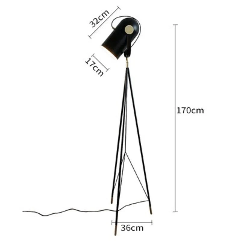 Moderne verstellbare Stehlampe mit Dreibeinfuß