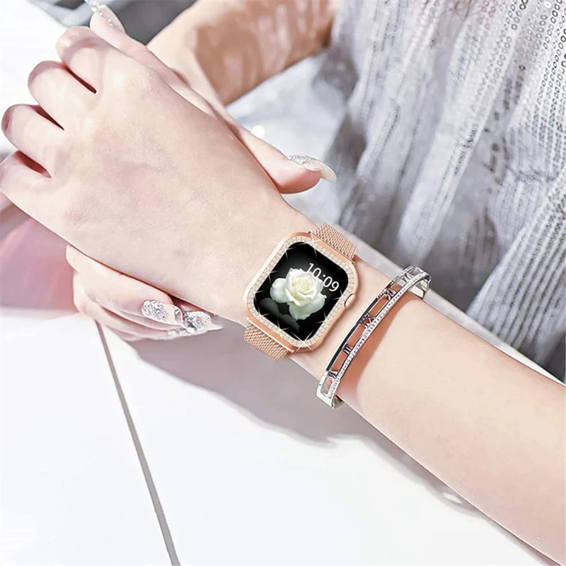 Modisch Universell Apple Metall, Plastik und Strass armband