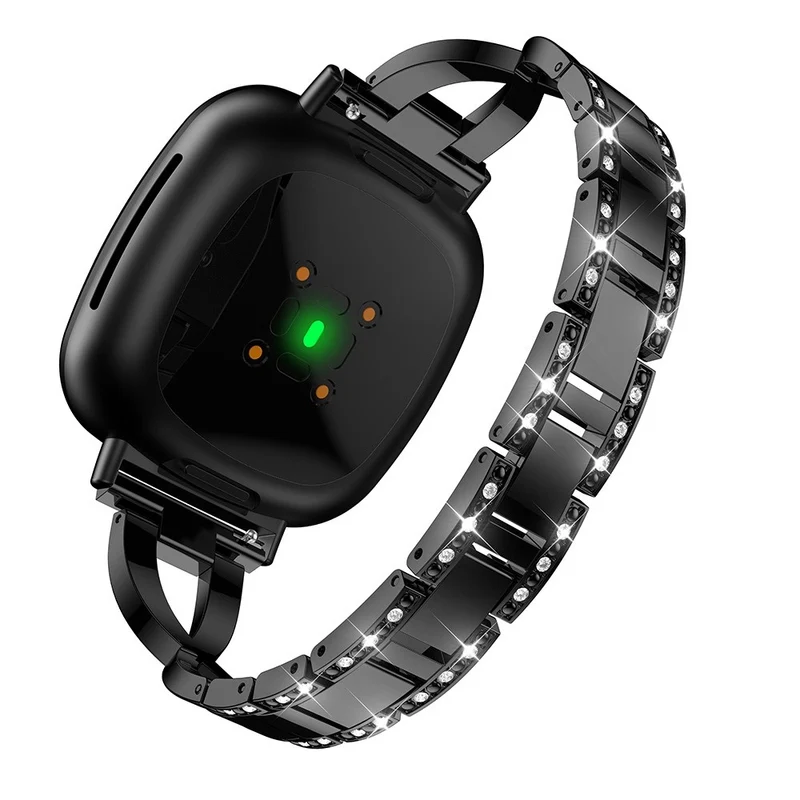Fitbit Sense 2 / Fitbit Versa 4 Metall und Strass armband