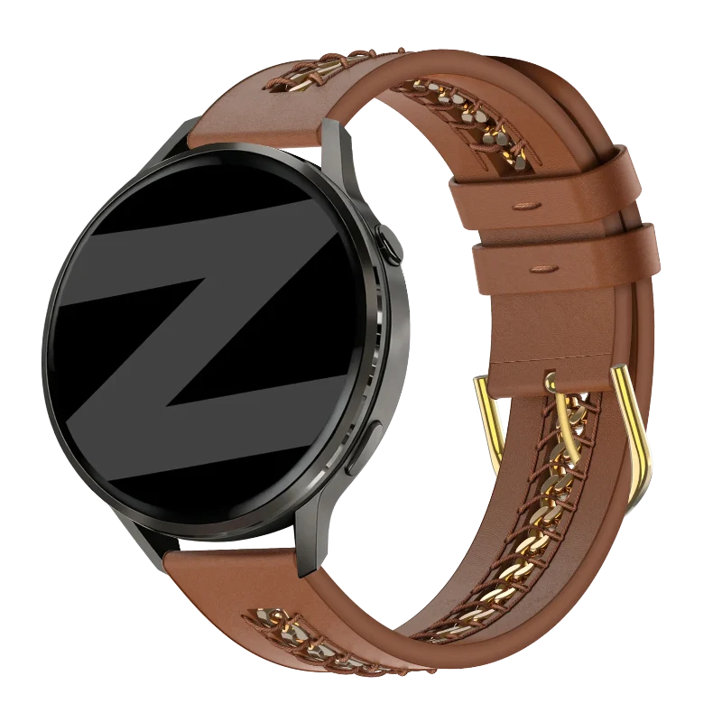 Bandz Garmin Bounce 2 Lederarmband 'Chains' (Braun)