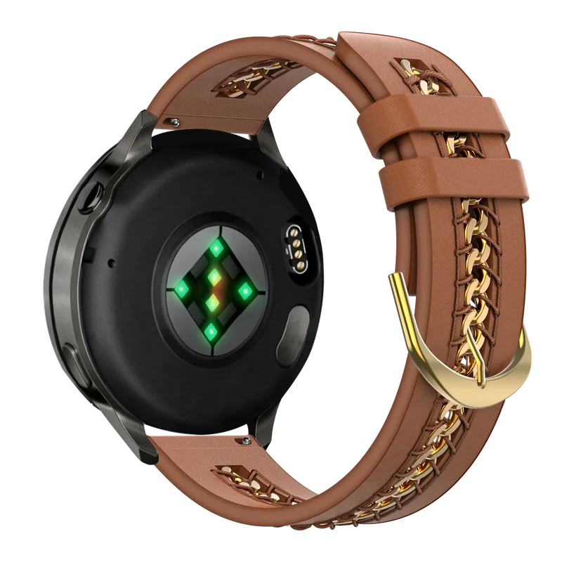 Bandz Garmin Bounce 2 Lederarmband 'Chains' (Braun)