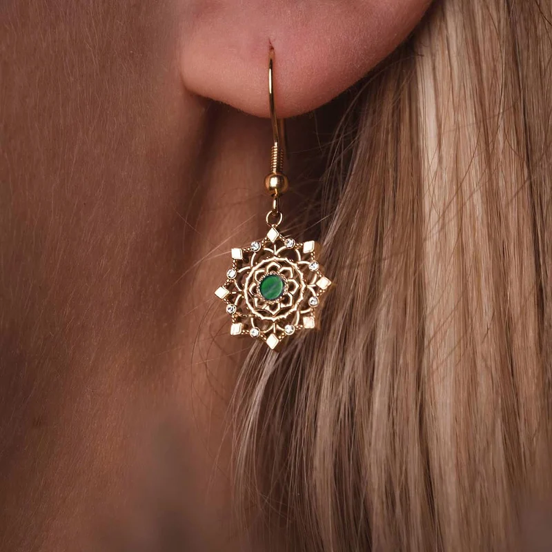 Aphonia Ohrhänger Schneeflocke - Holzkern Modell: Jewelry