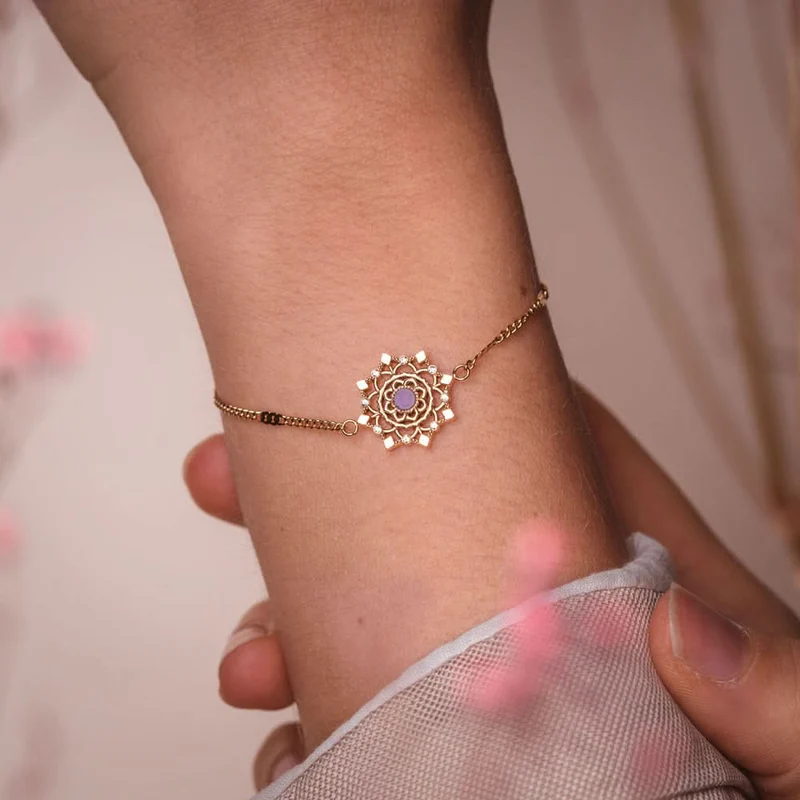 Aphonia Armband mit Schneeflocken Anhänger - Holzkern Modell: Jewelry