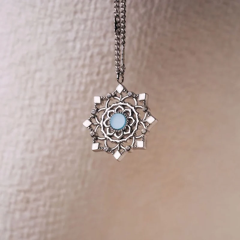 Aphonia Halskette Schneeflocken Anhänger - Holzkern Modell: Jewelry