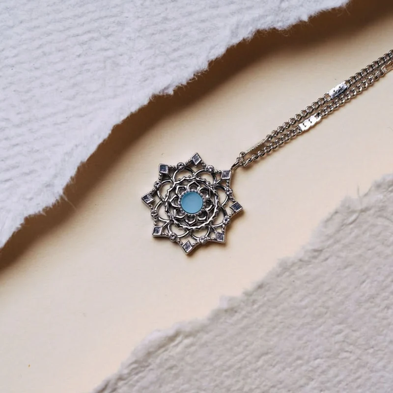 Aphonia Halskette Schneeflocken Anhänger - Holzkern Modell: Jewelry