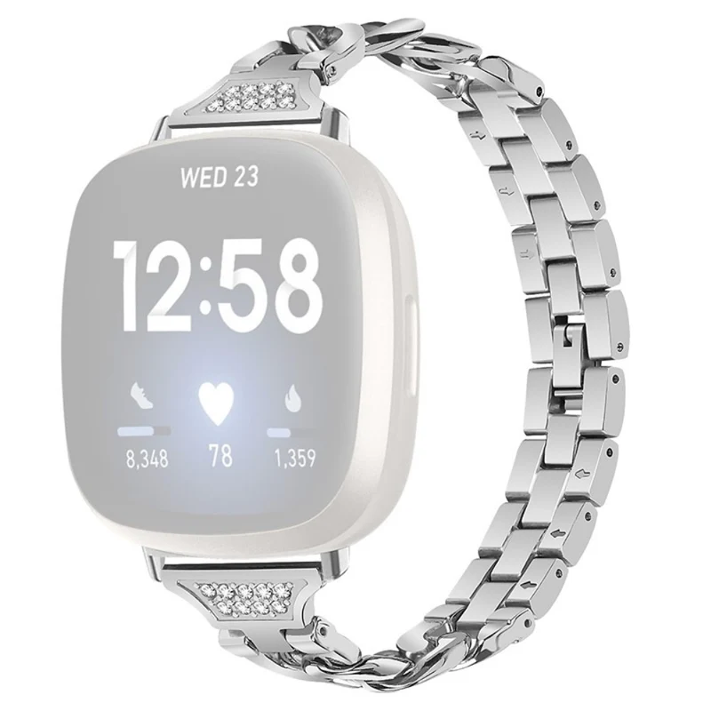 Super modisch Fitbit Versa 3 Metall und Strass armband