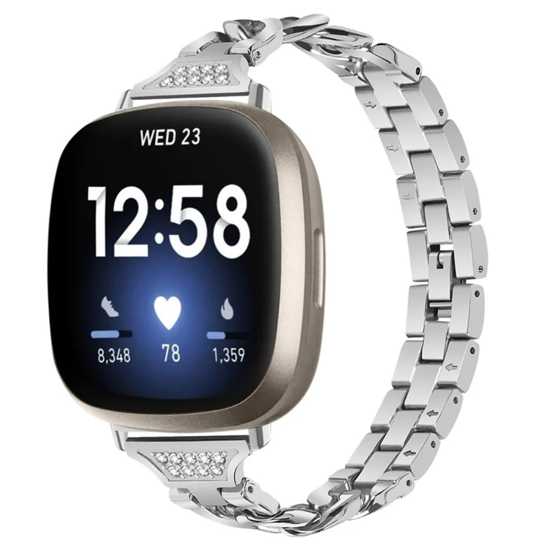 Super modisch Fitbit Versa 3 Metall und Strass armband