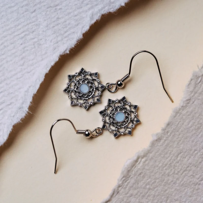 Aphonia Ohrhänger Schneeflocke - Holzkern Modell: Jewelry