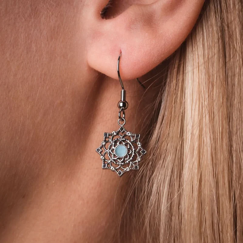 Aphonia Ohrhänger Schneeflocke - Holzkern Modell: Jewelry