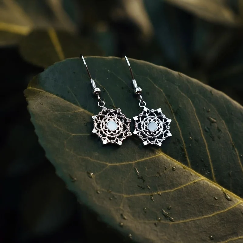 Aphonia Ohrhänger Schneeflocke - Holzkern Modell: Jewelry