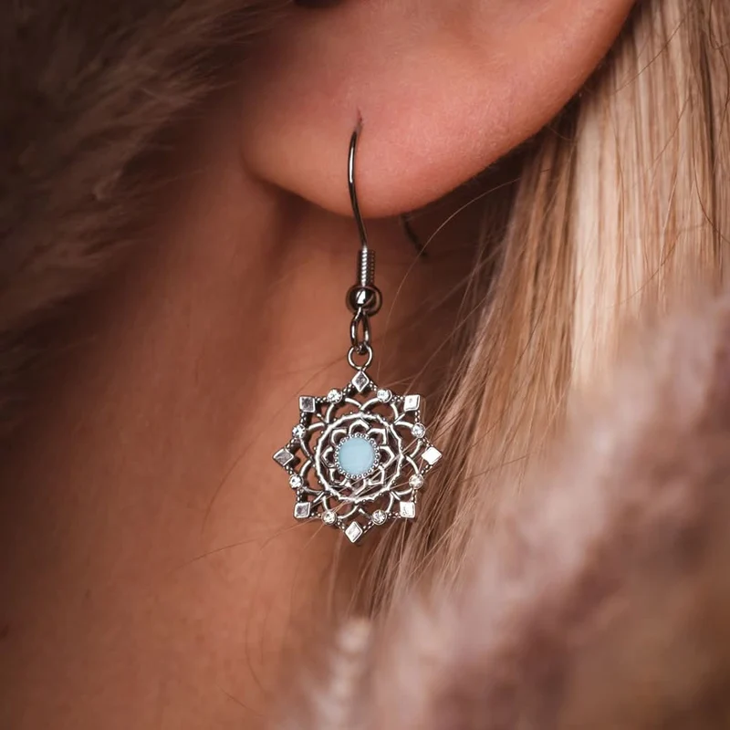 Aphonia Ohrhänger Schneeflocke - Holzkern Modell: Jewelry