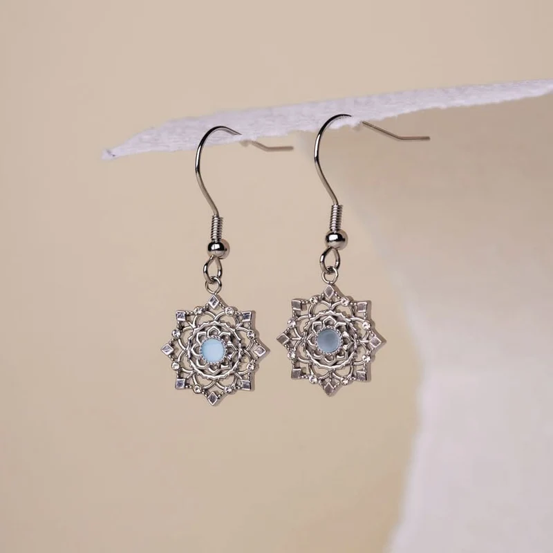 Aphonia Ohrhänger Schneeflocke - Holzkern Modell: Jewelry