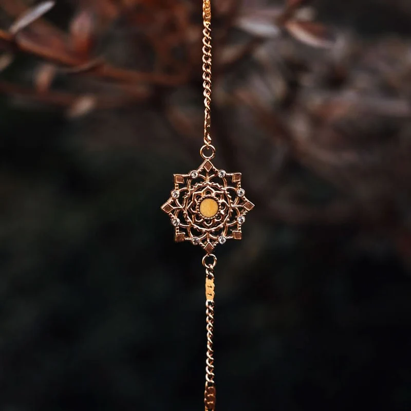 Aphonia Armband mit Schneeflocken Anhänger - Holzkern Modell: Jewelry