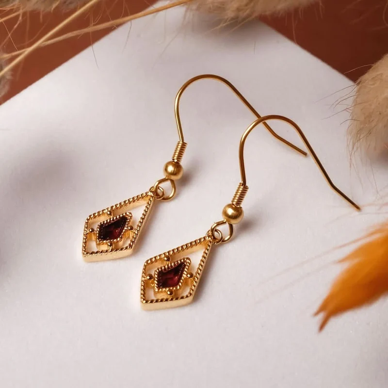 Daydreamer Ohrhänger mit Stein - Holzkern Modell: Jewelry