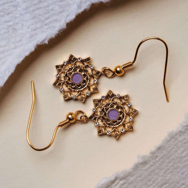 Aphonia Ohrhaenger Schneeflocke Holzkern Modell Jewelry