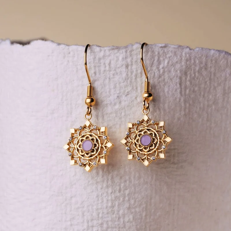 Aphonia Ohrhaenger Schneeflocke Holzkern Modell Jewelry