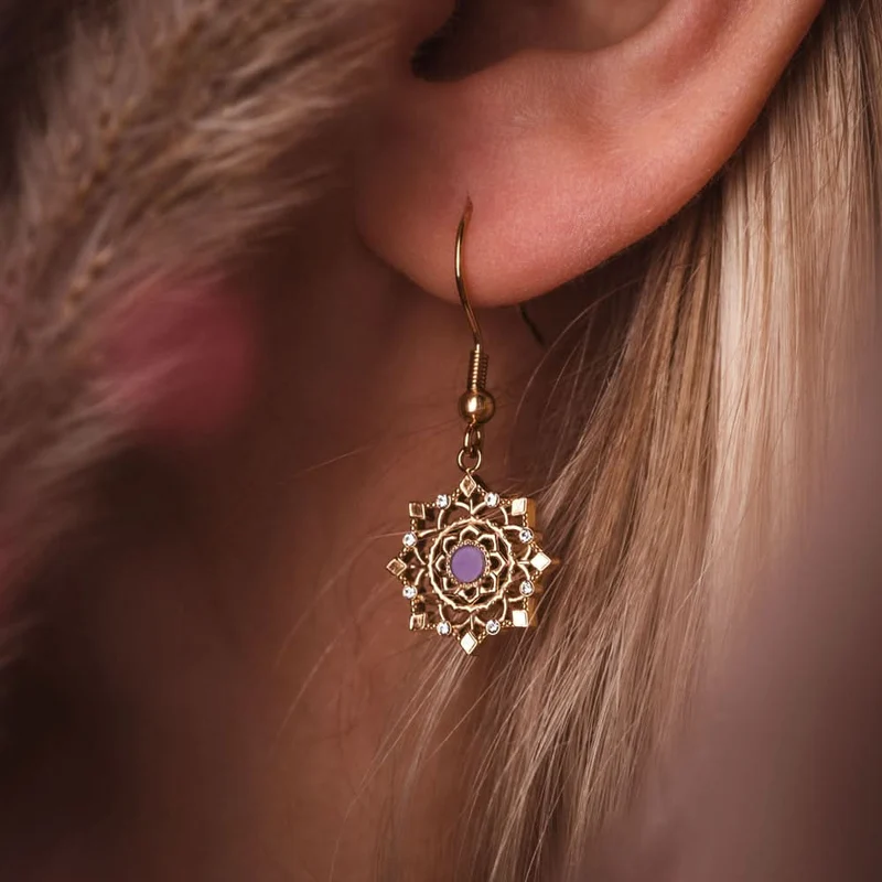Aphonia Ohrhaenger Schneeflocke Holzkern Modell Jewelry