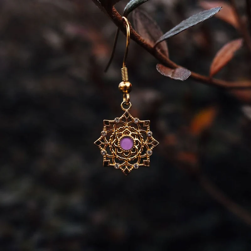 Aphonia Ohrhaenger Schneeflocke Holzkern Modell Jewelry