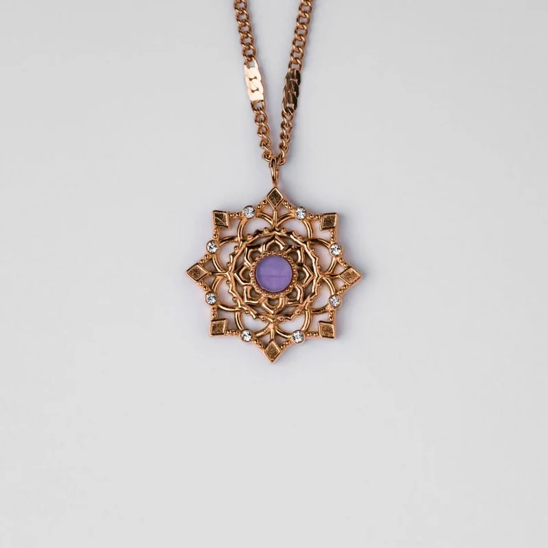 Aphonia Halskette Schneeflocken Anhänger - Holzkern Modell: Jewelry