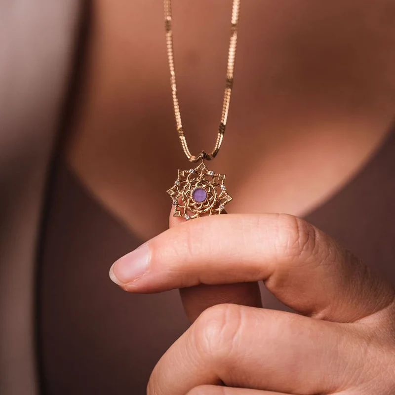 Aphonia Halskette Schneeflocken Anhänger - Holzkern Modell: Jewelry