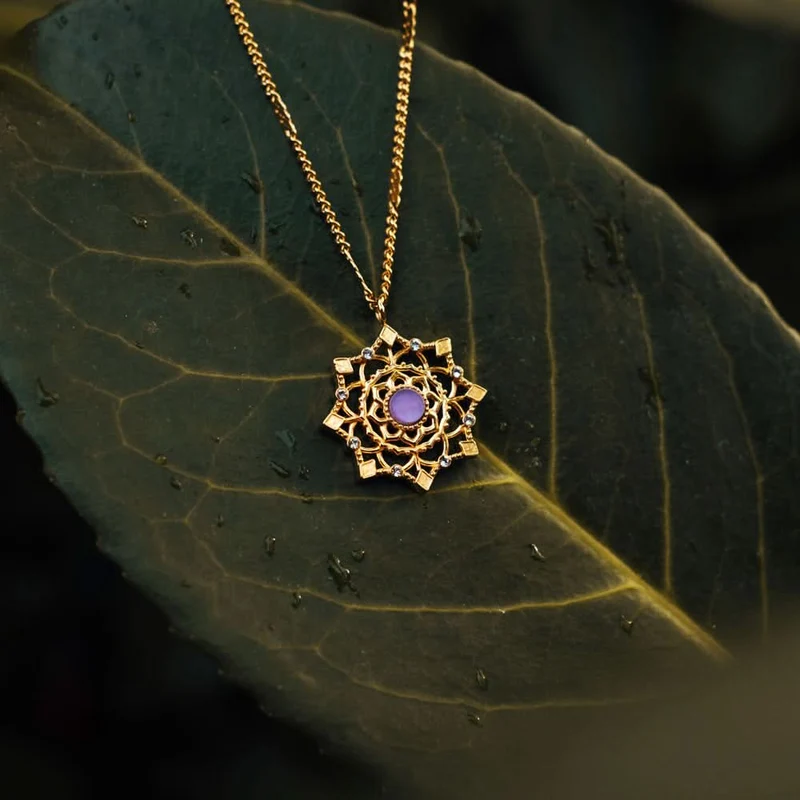 Aphonia Halskette Schneeflocken Anhänger - Holzkern Modell: Jewelry