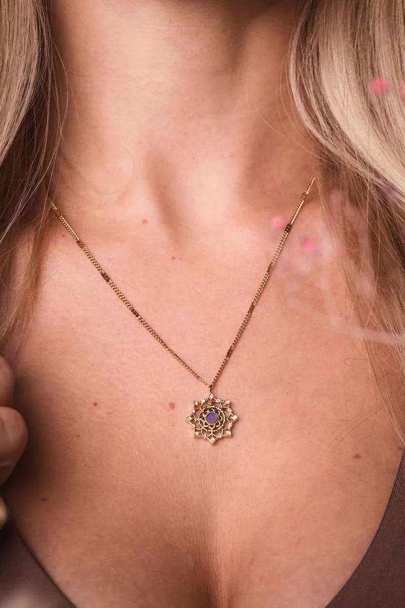 Aphonia Halskette Schneeflocken Anhänger - Holzkern Modell: Jewelry