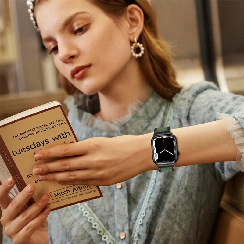 Universell Apple Echtes Leder und Textil / Nylon armband