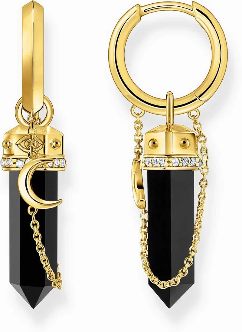 Kreolen mit Onyx Anhänger und Kette - Thomas Sabo Modell: CR722-177-11