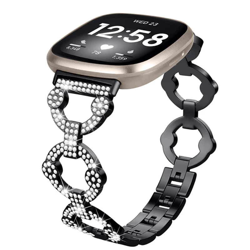 Modisch Fitbit Versa 3 Metall und Strass armband