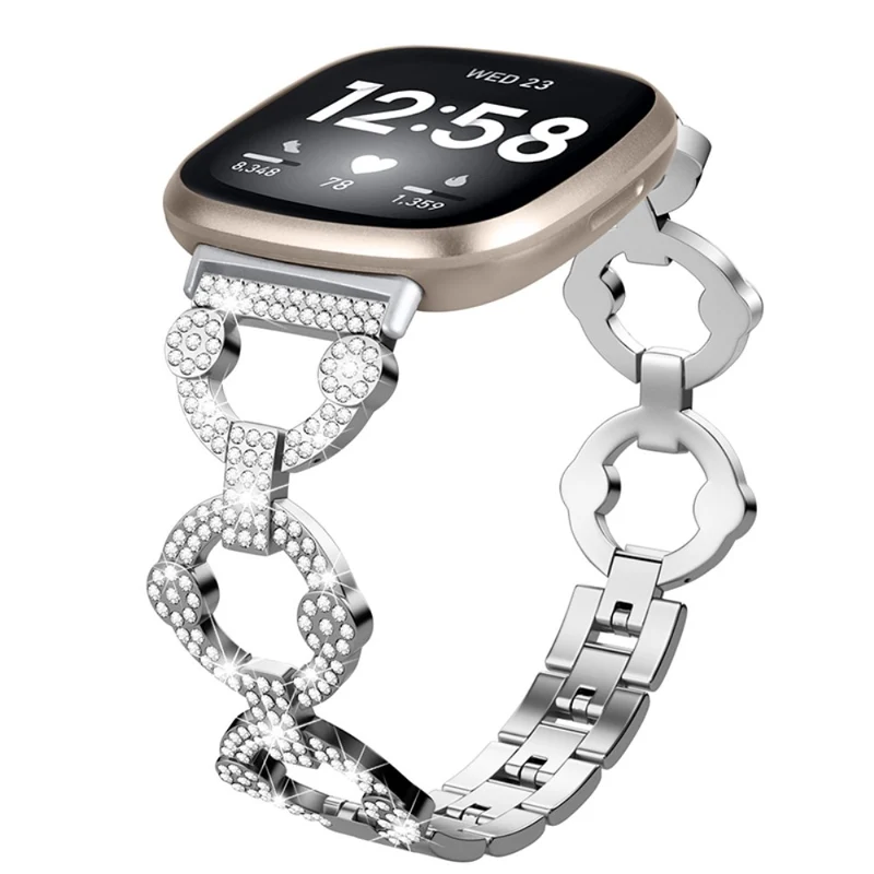 Modisch Fitbit Versa 3 Metall und Strass armband