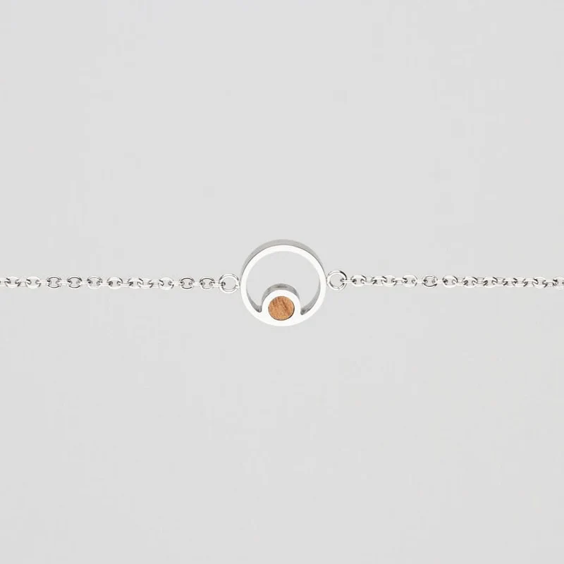 Pigment Halskette mit rundem Anhänger und Holzement - Holzkern Modell: Jewelry