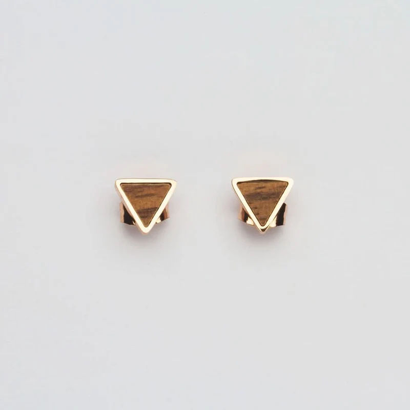 Scale Ohrstecker Dreieck - Holzkern Modell: Jewelry