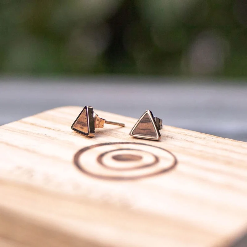 Scale Ohrstecker Dreieck - Holzkern Modell: Jewelry