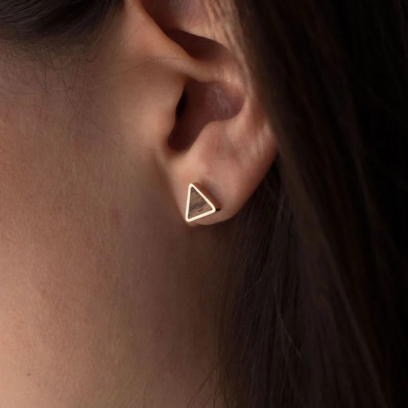 Scale Ohrstecker Dreieck - Holzkern Modell: Jewelry