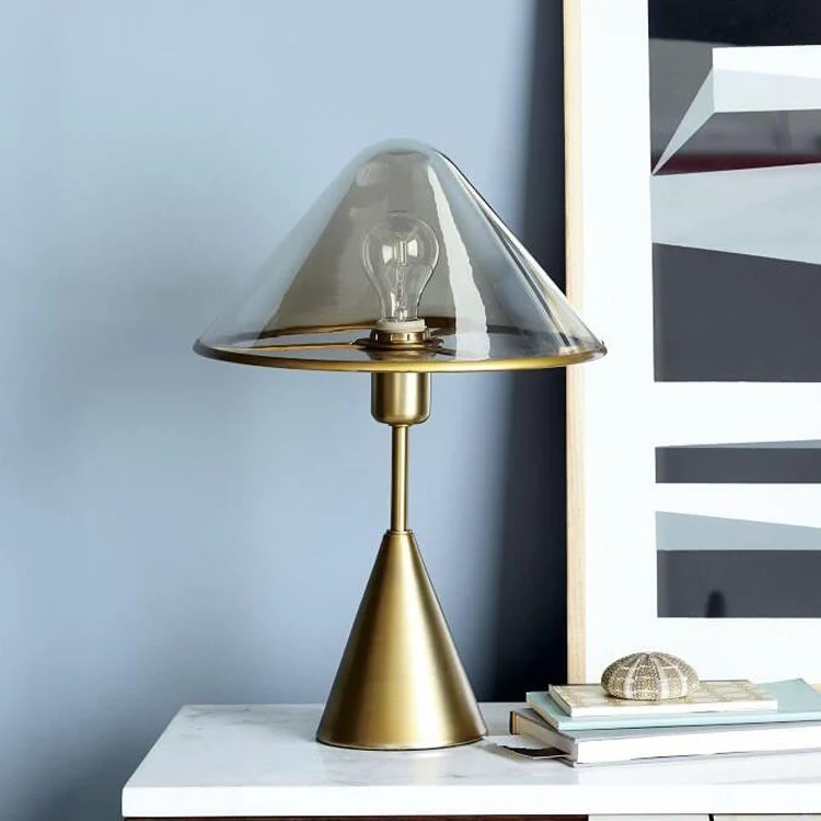 Moderne Glas- und Metall-Tischlampe