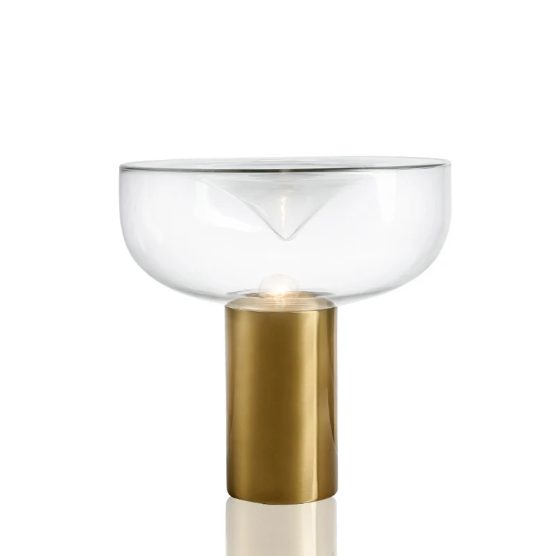 Moderne Glas Akzent Tischlampe mit goldener Basis